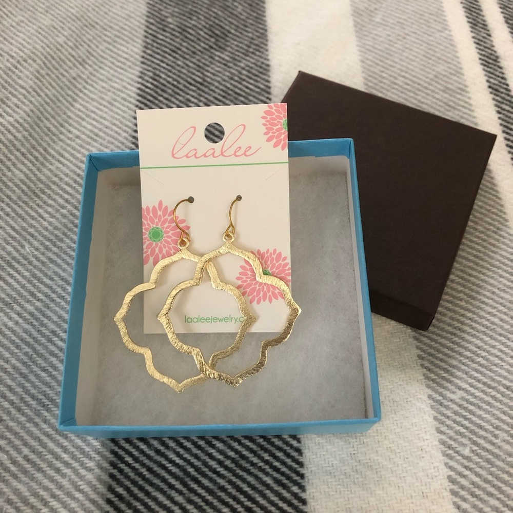 Laalee Boutique Gold Quatrefoil Earrings
